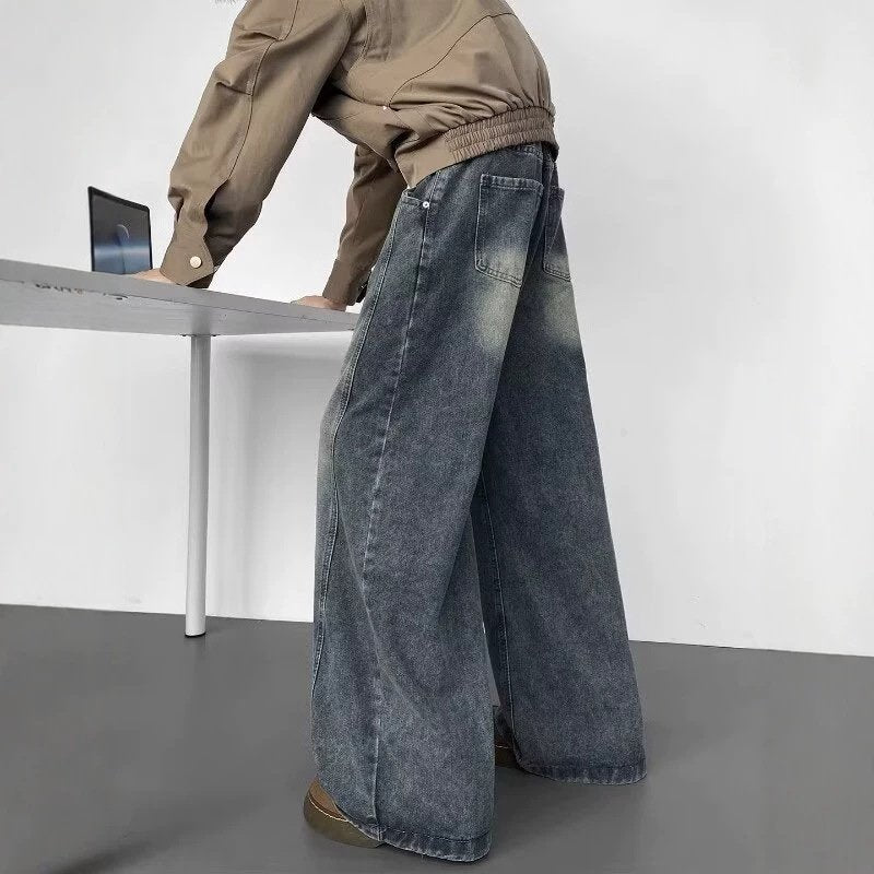 Relaxed Fit Men's Wide-leg Pants