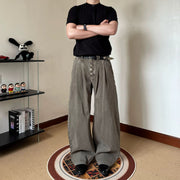 Vintage Brown Straight-leg Jeans for Men