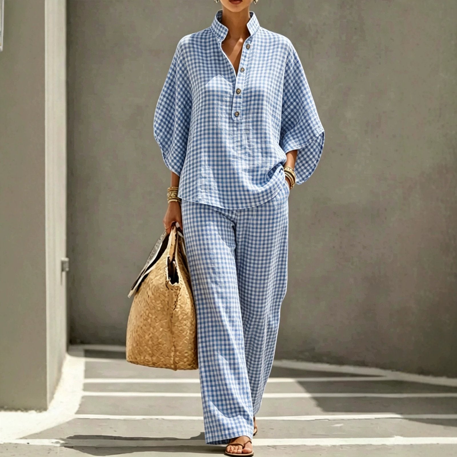 Elegant Striped Shirt & Pant Set for Women