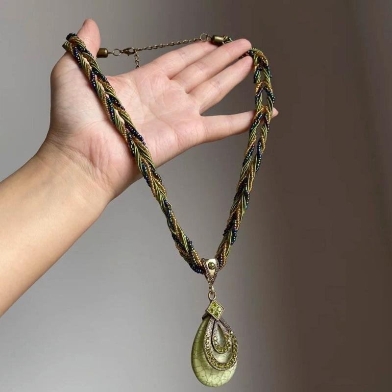 Layered Boho Necklace for Women - Green, Blue, & More
