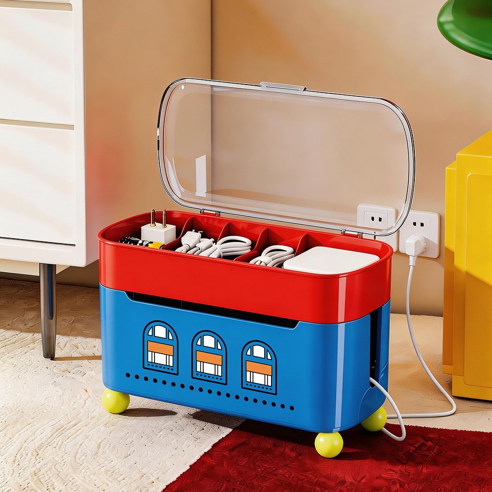 Cable Organizer with Lid for Home Office