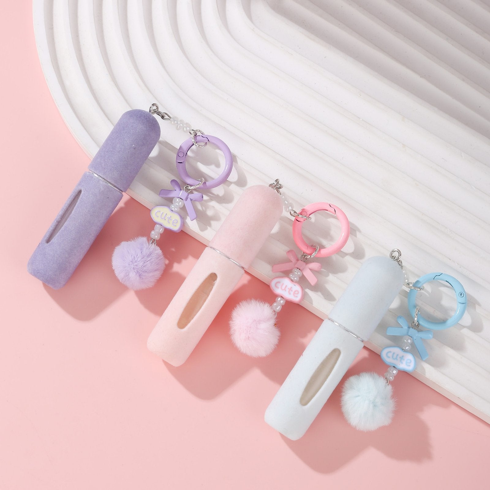 Girly Perfume Bottle Keychain