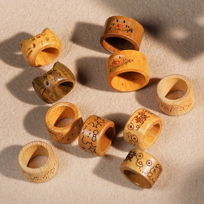 Unique Wooden Carved Ring