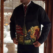 Heavy-Duty Zip-Up Jacket for Men - Casual Winter Style