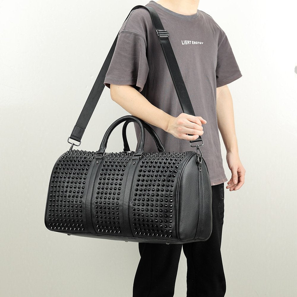 Large Capacity Travel Tote Bag with Rivet Design