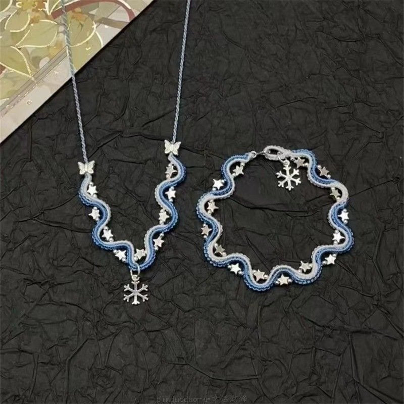 Snowflake Star Geometric Chinese-Inspired Necklace Set