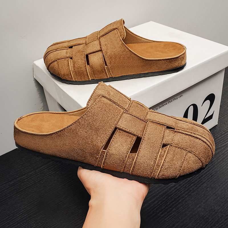 Men's Breathable Vintage Slide Sandals - Perfect for Indoor & Outdoor Wear