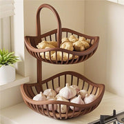 Double-Layer Kitchen Storage Basket for Fruits & Vegetables