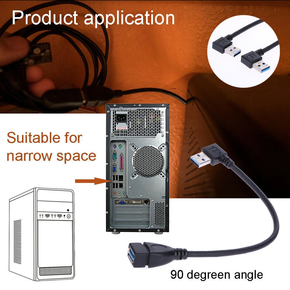 Flexible 90-Degree USB Extension Cable
