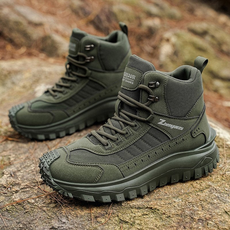 Men's Outdoor Boots - Comfortable Thick-Soled Wear for Casual Sports