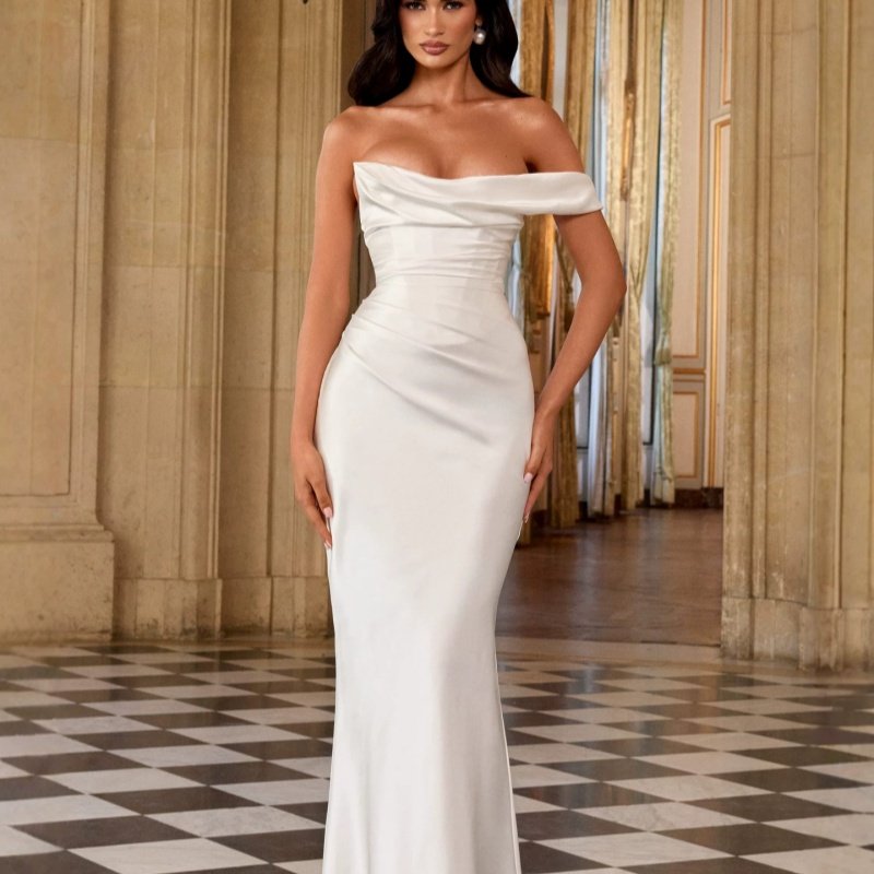 Flattering Off-the-Shoulder Back-Tie Dress