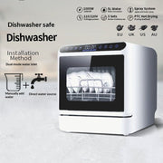 Effortless Countertop Dishwashing - 800W Compact Dishwasher