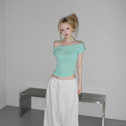 Off-Shoulder Short-Sleeve T-Shirt for Women