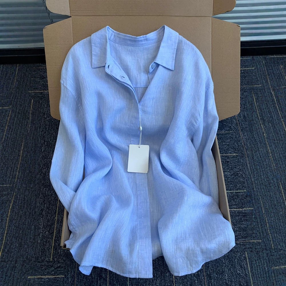Stay Cool in Style: Lightweight Linen Collared Top