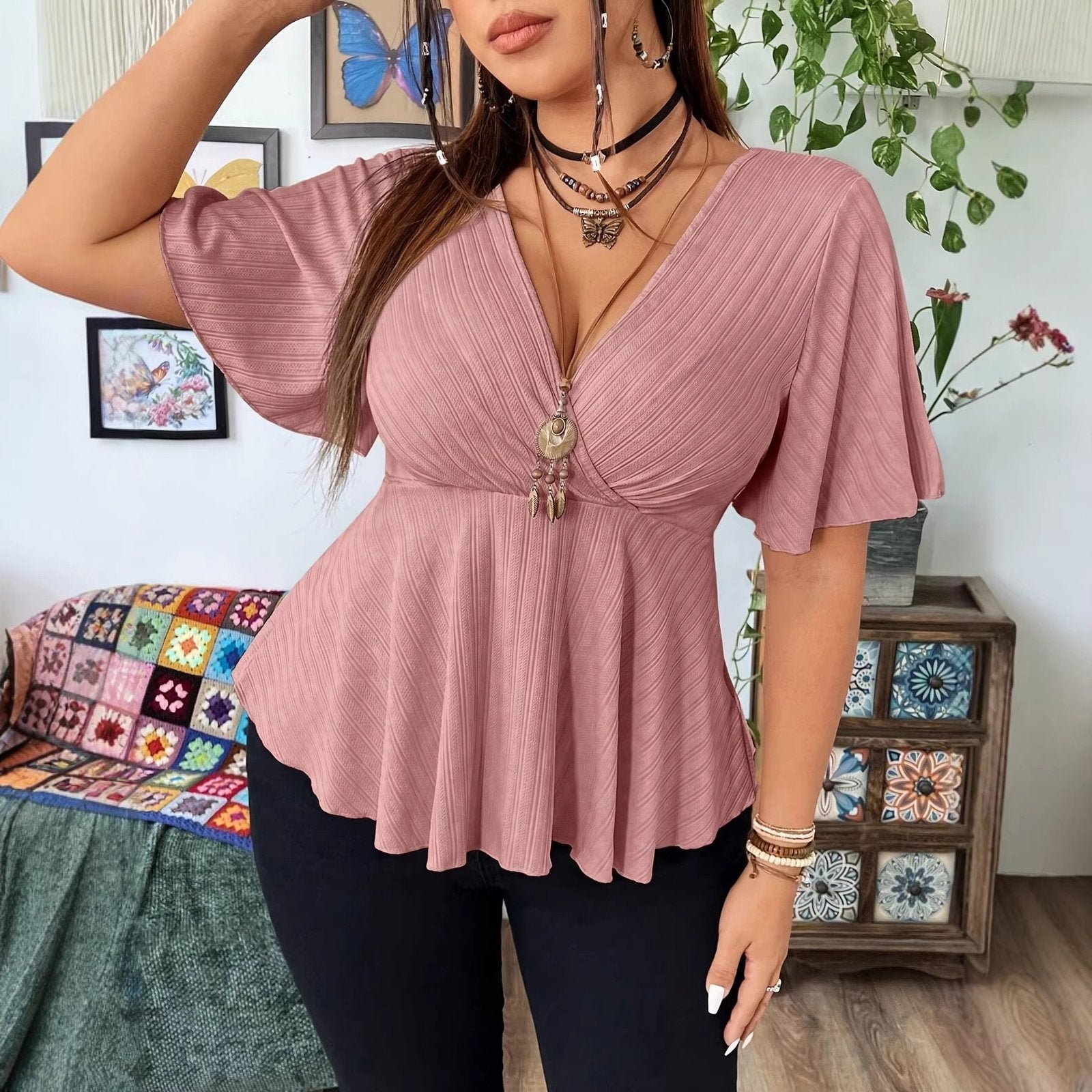 Comfortable V-neck T-shirt for Women