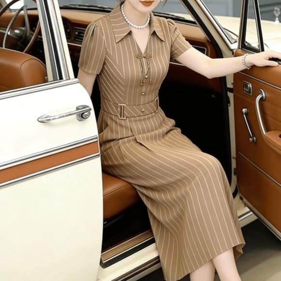 Womens Elegant Age Reducing Midi Dress