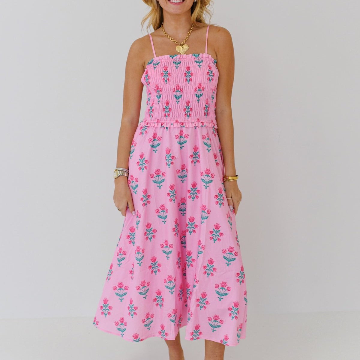 Womens Floral-print Strap Casual Dress