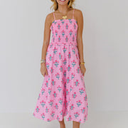 Womens Floral-print Strap Casual Dress
