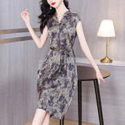 Elegant and Chic Printed Midi Dress for Women