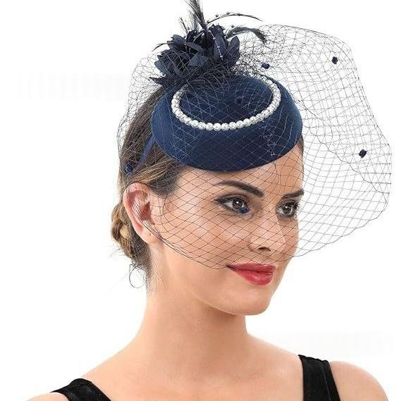 Retro Floral Stage Hat - Handmade Tulle Design