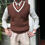 Casual Color-Block Men's V-Neck Vest