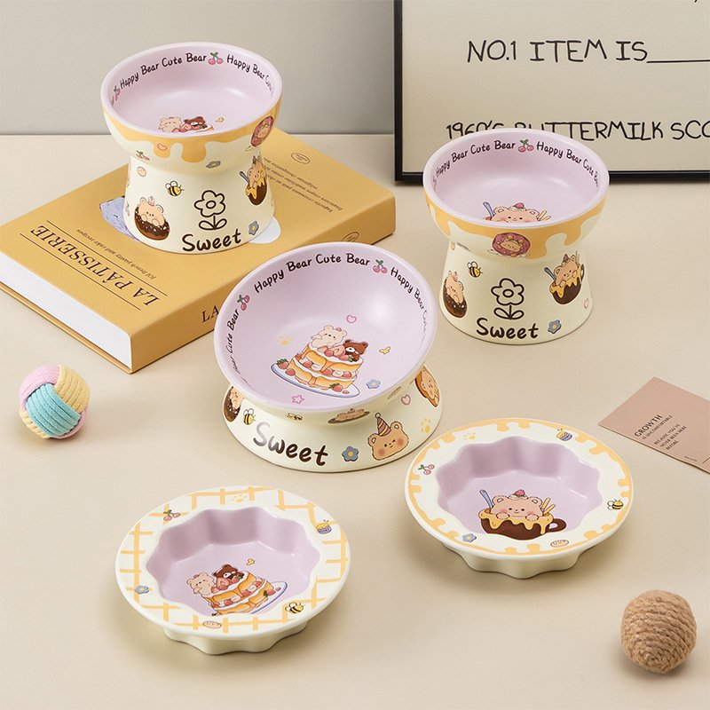 Ergonomic Ceramic Pet Bowl for Cats