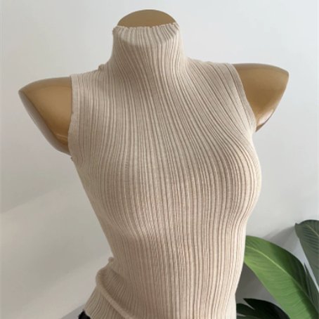 Elegant Mock-Neck Sleeveless Top for Women