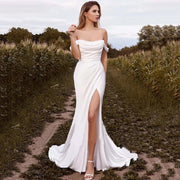 European and American Off-the-shoulder Strapless Light Wedding Dress
