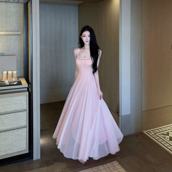 Womens Summer Slip Dress with a Fluffy Tulle Skirt