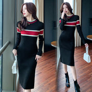 Stylish and Elegant Striped Knit Dress for Women