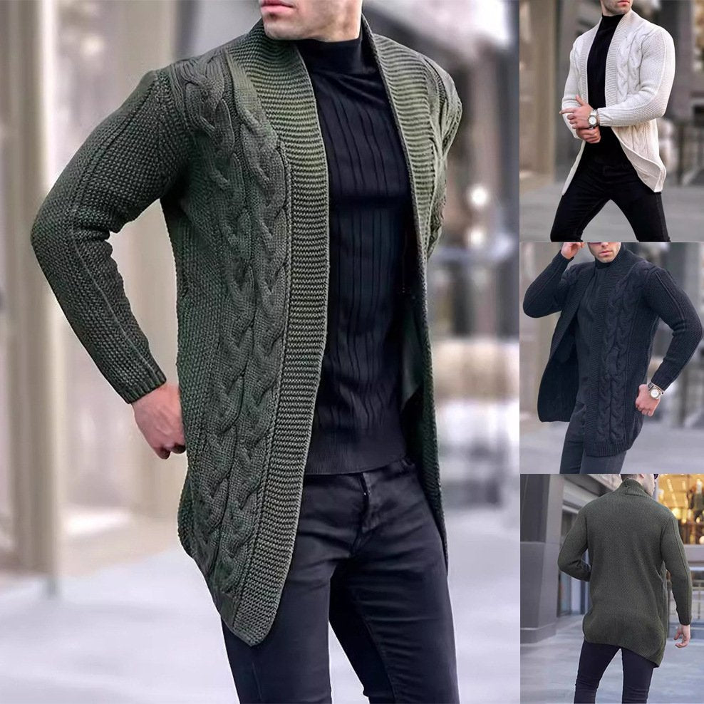 Cozy Long Sleeve Cardigan Sweater for Men