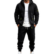 Loose-Fit Fleece-Lined Hoodie & Pants Set for Men