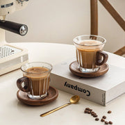 Modern Wooden Handle Coffee Cup Set