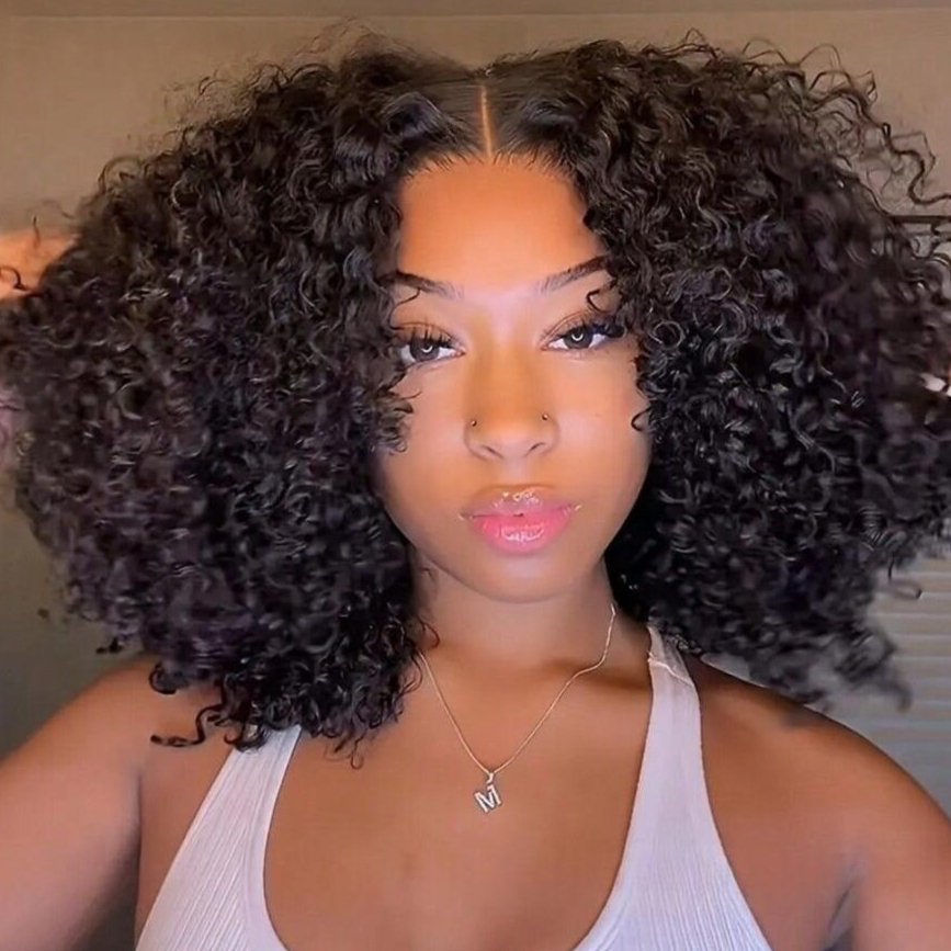 Fluffy Bob Human Hair Wig for All Face Shapes