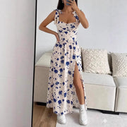 Womens Fashion Floral-print Strap Dress