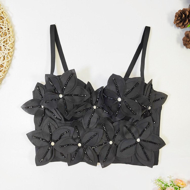 Thick Chest Pad Camisole Bra with Fixed Cup Sling