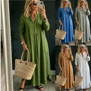 Casual Solid-Color Asymmetrical Dress for Women