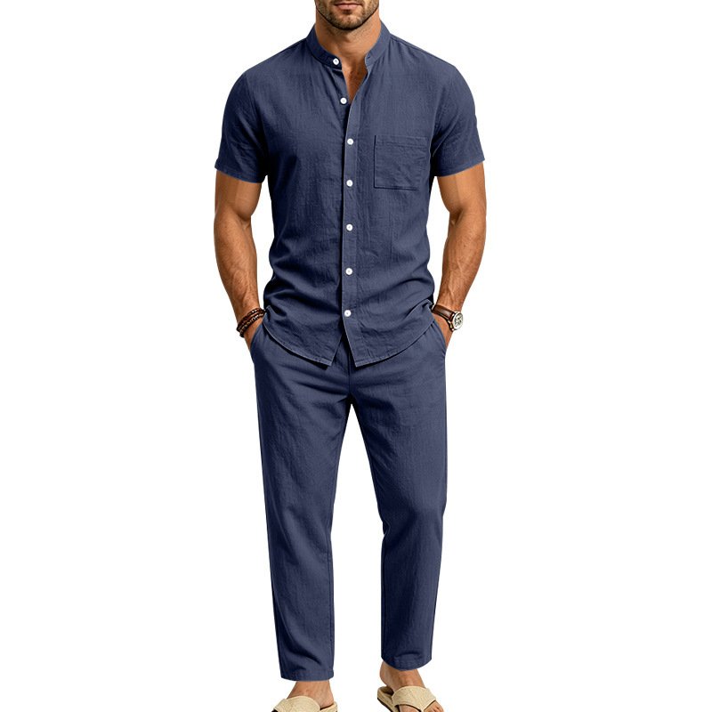 Men's Linen Casual Leisure Set - Breathable Summer Wear