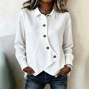 European Style Asymmetrical Long Sleeve Shirt for Women