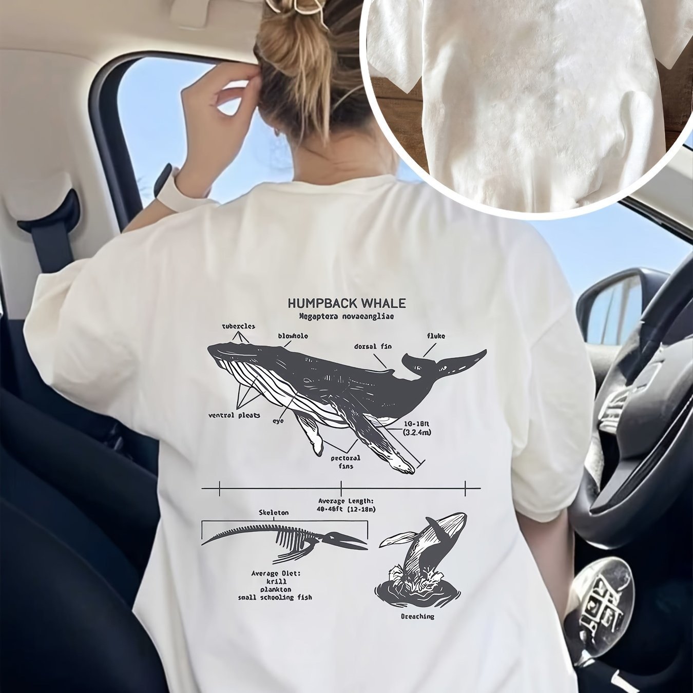 White Humpback Whale Casual Tee Top