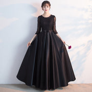 Lace Black Evening Hostess Long Dress