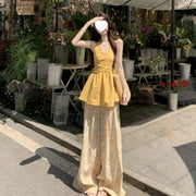 Yellow Floral 2-Piece Set - Summer Chic for Women