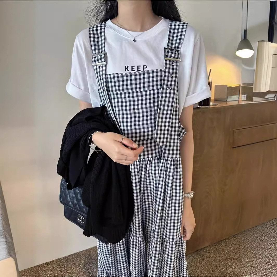 Womens Casual Sleeveless Suspender Dress Long Style