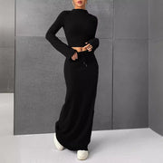 Womens Casual Set Spring Autumn Solid Color Long Sleeves