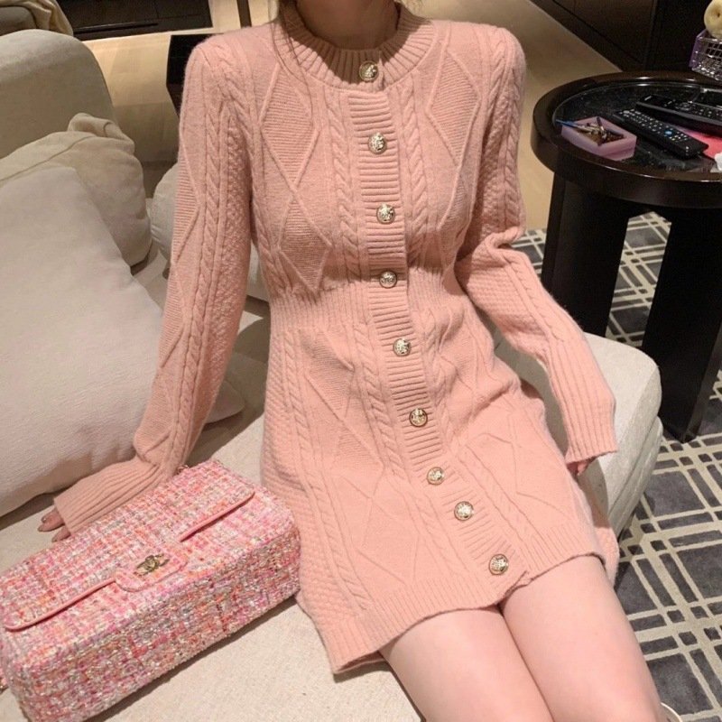Womens Casual Mid-length Sweater Dress