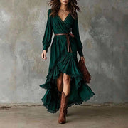 Womens Asymmetrical Hemline Slit Dress