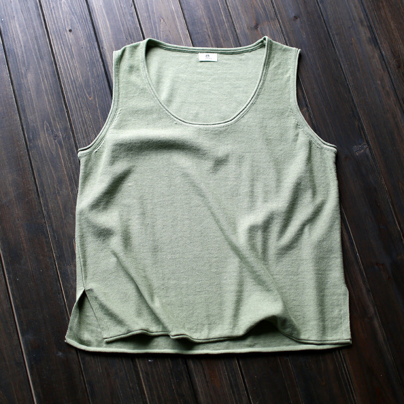 Distressed Artistic Women's Loose Cotton Vest