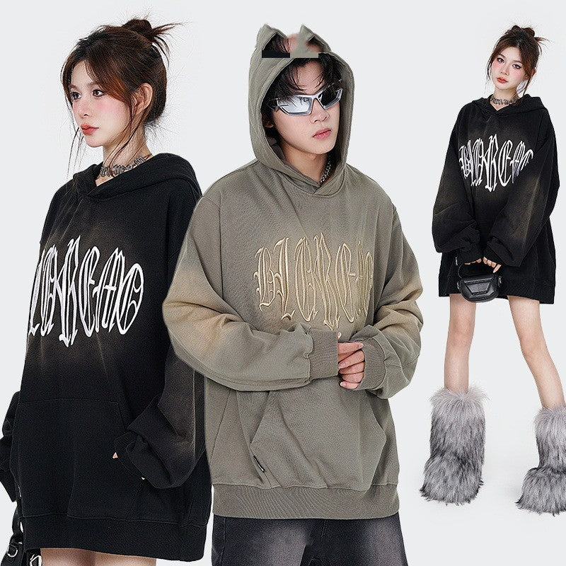Embroidered Letter Pullover Streetwear Sweater
