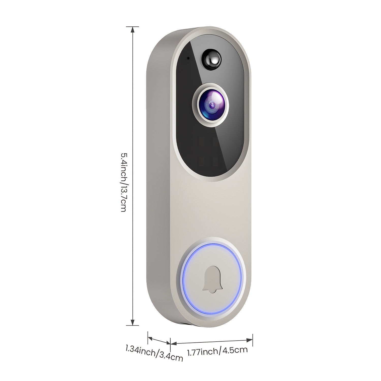 1920P Wireless Doorbell Camera with Night Vision, PIR Motion Sensor, Two-Way Audio and Real-Time Alerts