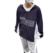 Retro Contrast V-Neck Long Sleeve Korean Pullover